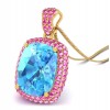  
Gemstone: Blue Topaz+Pink Tourmaline
Gold Color: Yellow